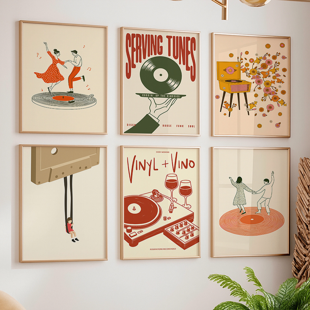Audio Music Live - Poster su Tela Vintage con Tema