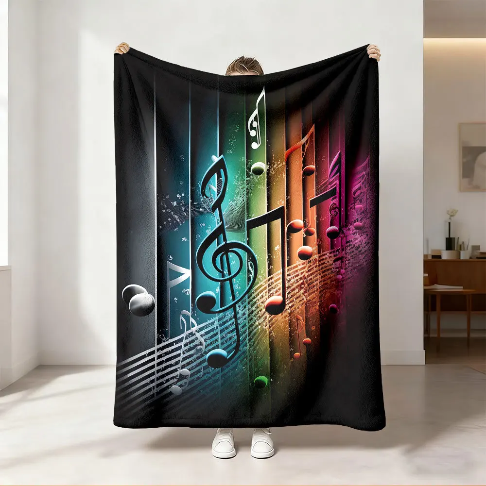 Audio Into Music Sheet - Coperta Decorativa con Note Musicali Arcobaleno