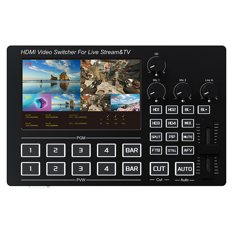 Audio Music Live - Mixer Video HDMI 4 Canali 1080P