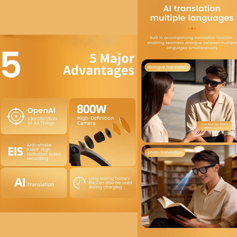 Occhiali Smart AI con Fotocame - Audio Music To Video Ai Free recensione e prezzo